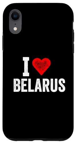 Lustiges Design Retro I Love Belarus mit rotem Herz Hülle für iPhone XR von I love "Custom" All Country's Tee