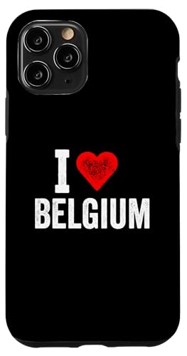 Lustiges Design Retro I Love Belgien mit rotem Herz Hülle für iPhone 11 Pro von I love "Custom" All Country's Tee