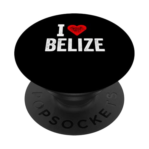Lustiges Design Retro I Love Belize mit rotem Herz PopSockets Klebender PopGrip Lustiges Design Retro I Love Belize mit rotem Herz PopSockets Klebender PopGrip von I love "Custom" All Country's Tee