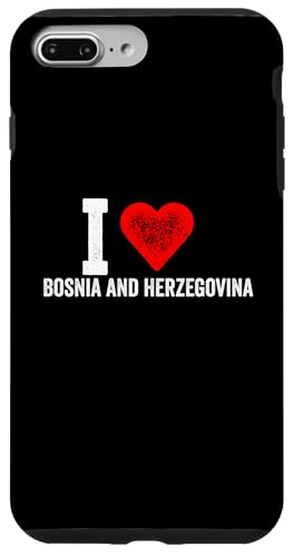 Lustiges Design Retro I Love Bosnien und Herzegowina mit einem roten Hülle für iPhone 7 Plus/8 Plus von I love "Custom" All Country's Tee