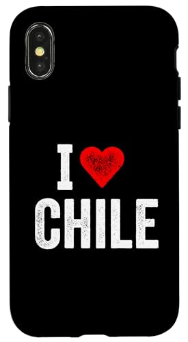 Lustiges Design Retro I Love Chile mit rotem Herz Hülle für iPhone X/XS von I love "Custom" All Country's Tee