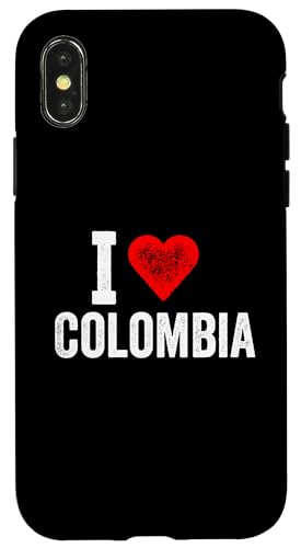 Lustiges Design Retro I Love Colombia mit rotem Herz Hülle für iPhone X/XS von I love "Custom" All Country's Tee