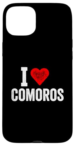 Lustiges Design Retro I Love Comoros mit rotem Herz Hülle für iPhone 15 Plus von I love "Custom" All Country's Tee