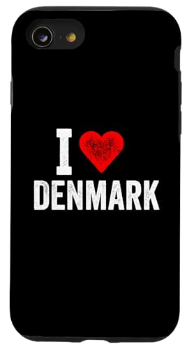 Lustiges Design Retro I Love Dänemark mit rotem Herz Hülle für iPhone SE (2020) / 7 / 8 von I love "Custom" All Country's Tee