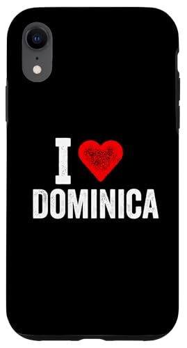 Lustiges Design Retro I Love Dominica mit rotem Herz Hülle für iPhone XR von I love "Custom" All Country's Tee