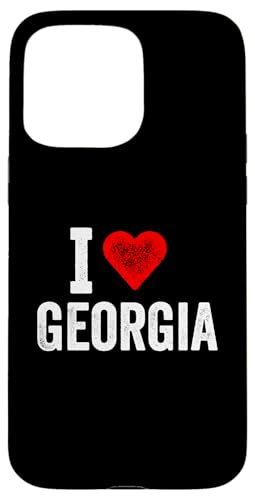 Lustiges Design Retro I Love Georgia mit rotem Herz Hülle für iPhone 15 Pro Max von I love "Custom" All Country's Tee