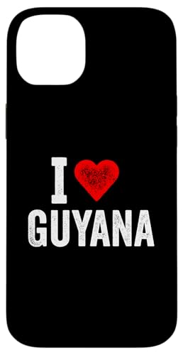 Lustiges Design Retro I Love Guyana mit rotem Herz Hülle für iPhone 14 Plus von I love "Custom" All Country's Tee