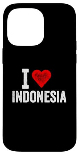 Lustiges Design Retro I Love Indonesia mit rotem Herz Hülle für iPhone 14 Pro Max von I love "Custom" All Country's Tee