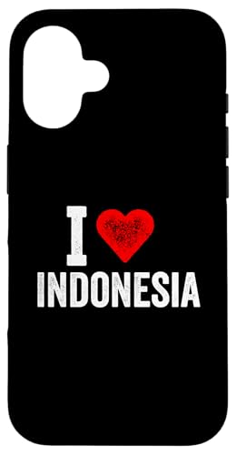 Lustiges Design Retro I Love Indonesia mit rotem Herz Hülle für iPhone 16 von I love "Custom" All Country's Tee