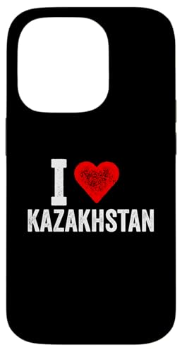 Lustiges Design Retro I Love Kasachstan mit rotem Herz Hülle für iPhone 14 Pro von I love "Custom" All Country's Tee
