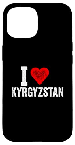 Lustiges Design Retro I Love Kirgisistan mit rotem Herz Hülle für iPhone 15 von I love "Custom" All Country's Tee