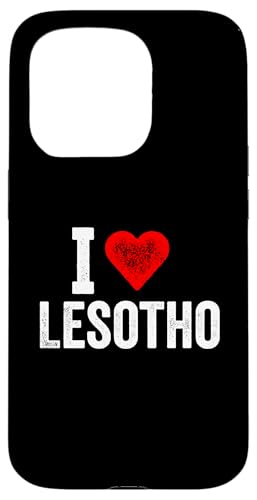 Lustiges Design Retro I Love Lesotho mit rotem Herz Hülle für iPhone 15 Pro von I love "Custom" All Country's Tee