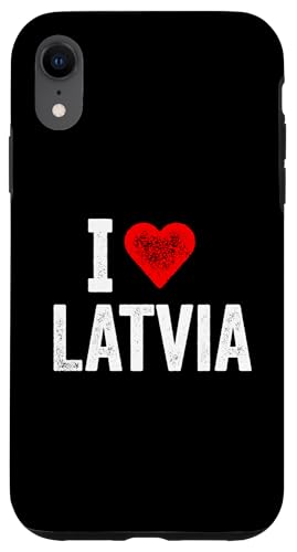 Lustiges Design Retro I Love Lettland mit rotem Herz Hülle für iPhone XR von I love "Custom" All Country's Tee
