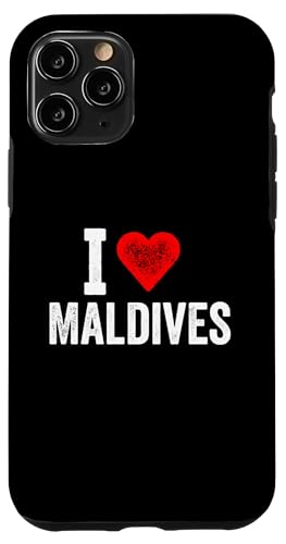 Lustiges Design Retro I Love Malediven mit rotem Herz Hülle für iPhone 11 Pro von I love "Custom" All Country's Tee