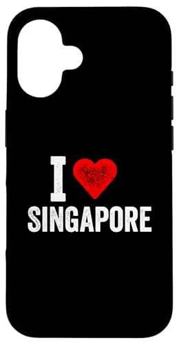 Lustiges Design Retro I Love Singapur mit rotem Herz Hülle für iPhone 16 von I love "Custom" All Country's Tee