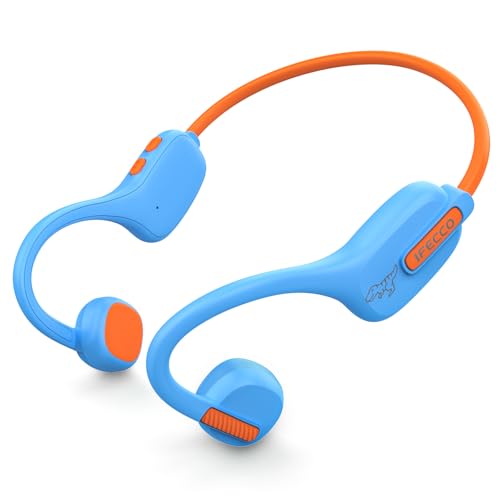IFECCO Kopfhörer Kinder, Kabellose Kopfhörer für Kinder, Kinderkopfhörer Bluetooth mit Mikrofon, 88dB Sichere Lautstärke, IPX5 Wasserdicht Kinder Kopfhörer für IPad, Tablets, Schule, Reisen (Blau) von I love e iFecco