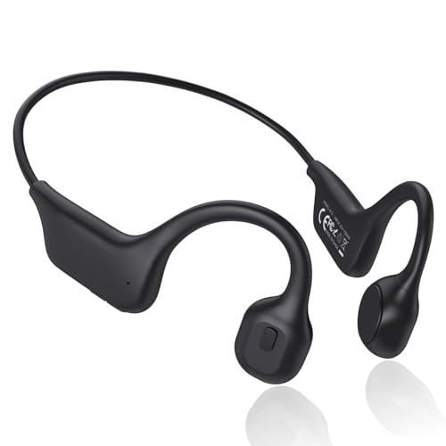 IFECCO Knochenschall Kopfhörer Bluetooth 5.3,Open Ear Kopfhörer Sport mit Mikrofon,Kabellos Knochenschall Headset,IPX5 Wasserdicht Bone Conduction Kopfhörer für Läufer Radfahren von I love e iFecco