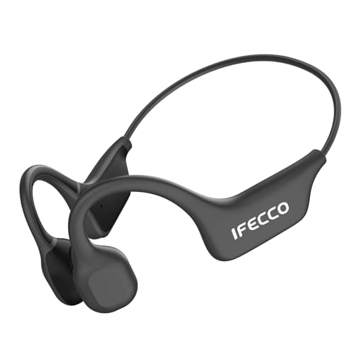 IFECCO Knochenschall Kopfhörer Bluetooth 5.3,Open-Ear Kopfhörer Sport mit Mikrofon,Kabellos Knochenschall Headset,IPX5 Wasserdicht Kopfhörer für Läufer Fahrrad Radfahren von I love e iFecco