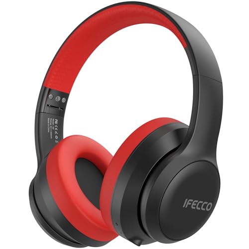 IFECCO Kopfhörer Bluetooth Over-Ear - Kopfhörer Kabellos mit Mikrofon,Faltbares HiFi Stereo Wireless kopfhörer für Reisen/Büro/Handy/PC(Schwarz) von I love e iFecco