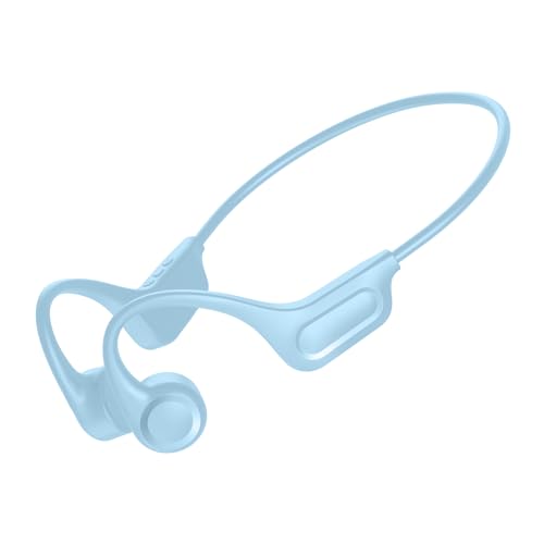 IFECCO X15 Knochenleitungskopfhörer Bluetooth 5.4 – IPX6 wasserdichte Knochenleitungs-Ohrhörer mit Mikrofon, offenes Ohr, kabellose Sport-Kopfhörer für Radfahren, Wandern(Blau) von I love e iFecco