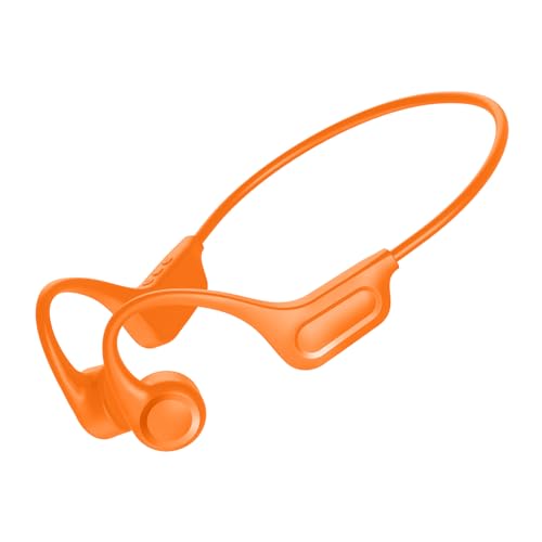 IFECCO X15 Knochenleitungskopfhörer Bluetooth 5.4 – IPX6 wasserdichte Knochenleitungs-Ohrhörer mit Mikrofon, offenes Ohr, kabellose Sport-Kopfhörer für Radfahren, Wandern(Orange) von I love e iFecco