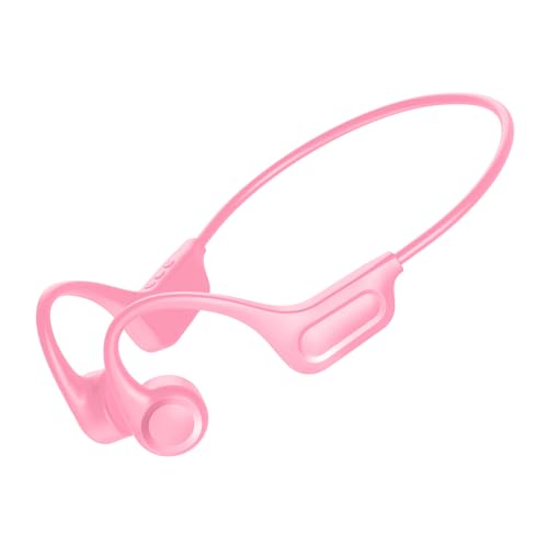 IFECCO X15 Knochenleitungskopfhörer Bluetooth 5.4 – IPX6 wasserdichte Knochenleitungs-Ohrhörer mit Mikrofon, offenes Ohr, kabellose Sport-Kopfhörer für Radfahren, Wandern(Rosa) von I love e iFecco