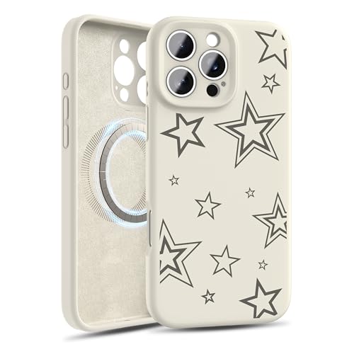 IAIYOXI Magnetische Flüssigsilikon-Schutzhülle für iPhone 16 Pro Max, [kompatibel mit MagSafe], vollständiger Kameralinsenschutz, stoßfeste Handyhülle mit weichem, kratzfestem Mikrofaserfutter, Weiß von IAIYOXI