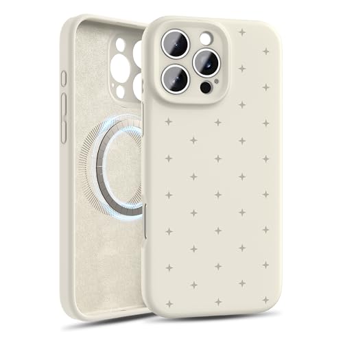 IAIYOXI Magnetische Flüssigsilikon-Schutzhülle für iPhone 16 Pro Max, [kompatibel mit MagSafe], vollständiger Kameralinsenschutz, stoßfeste Handyhülle mit weichem, kratzfestem Mikrofaserfutter, Weiß von IAIYOXI