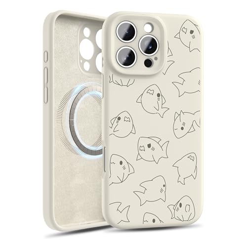 IAIYOXI Magnetische Flüssigsilikon-Schutzhülle für iPhone 16 Pro Max, [kompatibel mit MagSafe], vollständiger Kameralinsenschutz, stoßfeste Handyhülle mit weichem, kratzfestem Mikrofaserfutter, weißer von IAIYOXI