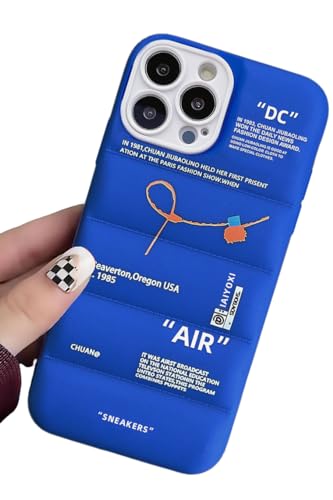 IAIYOXI Puffer Hülle mit Sportschuhen, Marken-Design für iPhone 13, Sneakers Ins Weiß oder Schwarz Label Soft Cover - Blau Puffy Cover für iPhone 14 13 12 11 Pro Max Plus X XS XR 7 8 (blau) von IAIYOXI