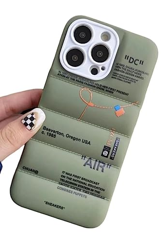 IAIYOXI Puffer Hülle mit Sportschuhen Marken-Design für iPhone 14 Pro Max, Sneakers Ins Weiß oder Schwarz Label Soft Cover - Grün Puffy Cover für iPhone 14 13 12 11 Pro Max Plus X XS XR 7 8 (grün) von IAIYOXI