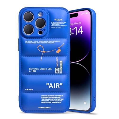 IAIYOXI Puffer Schutzhülle für iPhone 15 Pro, 15,5 cm (6,1 Zoll) mit Sportschuhen, Markendesign, Sneaker-Schuh, weiches Silikon, stoßfest, geschwollene Hülle (iPhone 15 Pro, Blau) von IAIYOXI