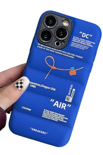 IAIYOXI Puffer-Schutzhülle mit Sportschuhen, Marken-Design für iPhone 11 Pro, Sneaker-Ins, weißes oder schwarzes Etikett, weiche Abdeckung, blau, geschwollene Hülle für iPhone 14, 13, 12, 11 Pro Max von IAIYOXI