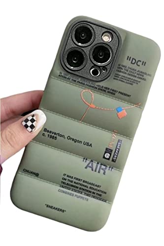 IAIYOXI Puffer-Schutzhülle mit Sportschuhen, Marken-Design für iPhone 11 Pro Max, Sneaker-Ins, weißes oder schwarzes Etikett, weiche Hülle, grünes Puffy-Cover für iPhone 14, 13, 12, 11 Pro Max Plus, von IAIYOXI