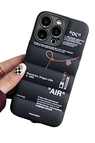 IAIYOXI Puffer-Schutzhülle mit Sportschuhen, Marken-Design für iPhone 16, 15, 14, 13, 12, 11 Pro Max Plus, X, XS, XR, 7, 8, Schwarz von IAIYOXI