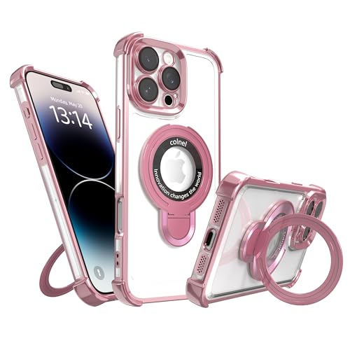 IAIYOXI Schutzhülle für iPhone 13, mit starkem Magnetring-Ständer, militärische Qualität, stoßfest, 4 Airbag-Eckenschutz, passend für MagSafe, Kickstand Handyhülle für iPhone 13, Rosa von IAIYOXI