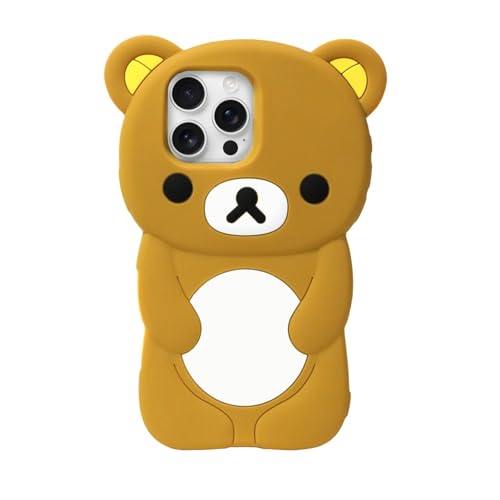 IAIYOXI Weiche Silikon-Bär-Schutzhülle für iPhone 12 Pro Max, niedliches 3D-Cartoon-Teddybär-Design, schützend, schön, lustig, bezaubernd, modisch, Kawaii-Schutzhülle für Damen, Mädchen, Kinder, Braun IAIYOXI Weiche Silikon-Bär-Schutzhülle für iPhone 12 Pro Max, niedliches 3D-Cartoon-Teddybär-Design, schützend, schön, lustig, bezaubernd, modisch, Kawaii-Schutzhülle für Damen, Mädchen, Kinder, Braun von IAIYOXI