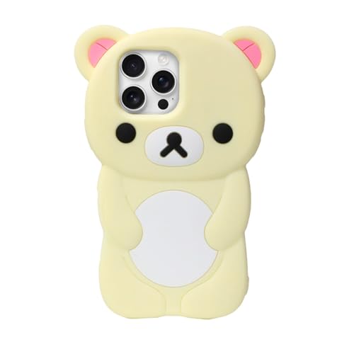 IAIYOXI Weiche Silikon-Bär-Schutzhülle für iPhone 13, niedliches 3D-Cartoon-Teddybär-Design, schützend, lustig, bezaubernd, modisch, Kawaii-Schutzhülle für Damen, Mädchen, Kinder, Gelb IAIYOXI Weiche Silikon-Bär-Schutzhülle für iPhone 13, niedliches 3D-Cartoon-Teddybär-Design, schützend, lustig, bezaubernd, modisch, Kawaii-Schutzhülle für Damen, Mädchen, Kinder, Gelb von IAIYOXI