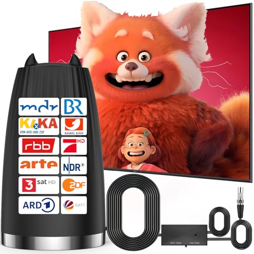 DVB-T/DVB-T2-Antenne, Neueste HDTV Zimmerantenne für Fernseher, Rewave TV Antenne Großer Reichweite und 360° Empfang verstärkte Unterstützung Signalverstärker Geeignet für 4K 1080p & Alle TV-Geräte DVB-T/DVB-T2-Antenne, Neueste HDTV Zimmerantenne für Fernseher, Rewave TV Antenne Großer Reichweite und 360° Empfang verstärkte Unterstützung Signalverstärker Geeignet für 4K 1080p & Alle TV-Geräte von IAKTD