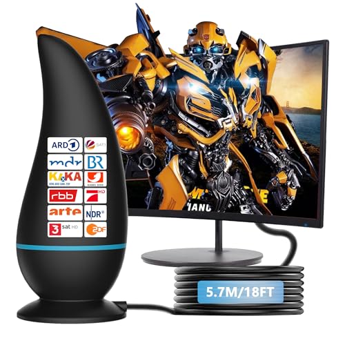 DVB-T/DVB-T2-Antenne, Rewave TV Antenne, HDTV Zimmerantenne für Fernseher Großer Reichweite und 360° Empfang verstärkte Unterstützung Signalverstärker für 4K HD-Lokalkanäle und alle älteren Fernseher DVB-T/DVB-T2-Antenne, Rewave TV Antenne, HDTV Zimmerantenne für Fernseher Großer Reichweite und 360° Empfang verstärkte Unterstützung Signalverstärker für 4K HD-Lokalkanäle und alle älteren Fernseher von IAKTD
