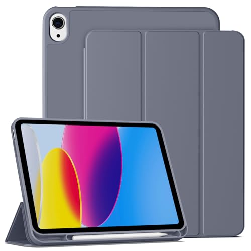 IAMKHO Hülle für iPad (A16) 11. Generation 11 Zoll 2025, Hülle für iPad 10. Generation 2022 10.9 Zoll mit Stifthalter, Dünne Schutzhülle Unterstützt Touch-ID, Automatisches Ruhen/Wecken (Lavendel) von IAMKHO
