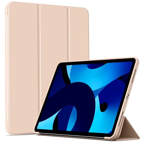 IAMKHO Hülle für iPad Air 11 Zoll M3/M2 (2025/2024), iPad Air 5/4 (10,9-Zoll, Modell 2022/2020, 5./4. Generation), Weicher TPU Stoßfeste Schutzhülle mit Auto Schlafen/Wachen (Rosa) von IAMKHO
