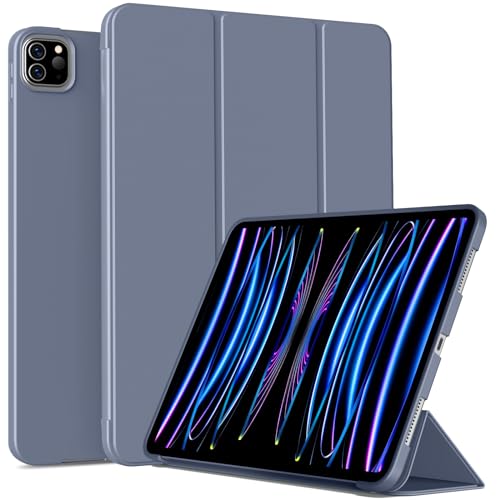 IAMKHO Hülle für iPad Pro 11 Zoll M4 2024 (5. Gen), Ultradünne Dreifach Faltbare Standhülle Unterstützt Pencil Pro und Pencil(USB-C), Magnetische Schutzhülle mit Auto Wachen/Schlafen (Lavendel) von IAMKHO