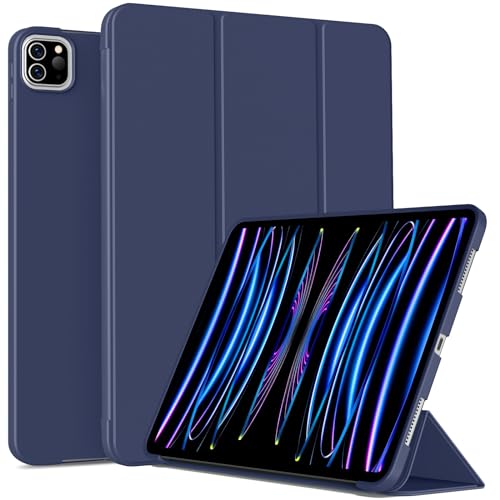 IAMKHO Hülle für iPad Pro 11 Zoll M4 2024 (5. Gen), Ultradünne Dreifach Faltbare Standhülle Unterstützt Pencil Pro und Pencil(USB-C), Magnetische Schutzhülle mit Auto Wachen/Schlafen (Navy) von IAMKHO