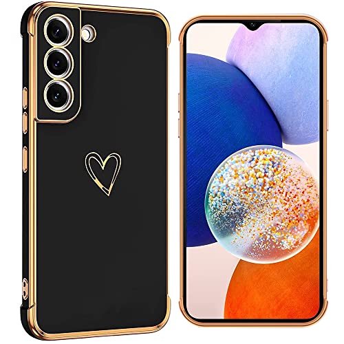 IBETEK Handyhülle für Samsung Galaxy A14 5G Hülle, Herz Muster Mädchen Galvanisierte Weich TPU Silikon Schutzhülle Ultra Dünn Case Stoßfeste Cover mit Kameraschutz für Samsung A14 Schwarz IBETEK Handyhülle für Samsung Galaxy A14 5G Hülle, Herz Muster Mädchen Galvanisierte Weich TPU Silikon Schutzhülle Ultra Dünn Case Stoßfeste Cover mit Kameraschutz für Samsung A14 Schwarz von IBETEK