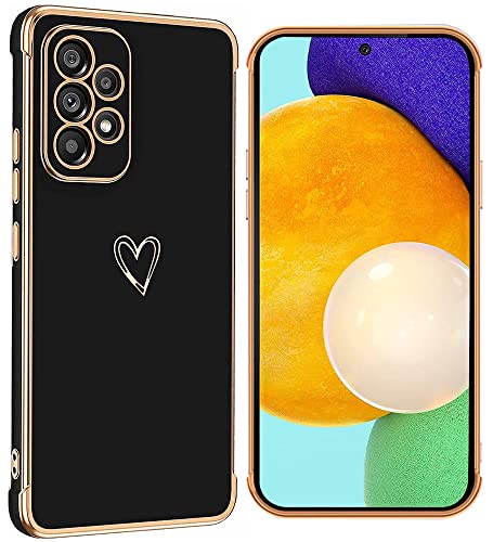 IBETEK Handyhülle für Samsung Galaxy A52 5G / 4G / A52S 5G Hülle, Herz Muster Galvanisierte Weich TPU Silikon Schutzhülle Ultra Dünn Case Stoßfeste mit Kameraschutz für Samsung A52 5G Schwarz IBETEK Handyhülle für Samsung Galaxy A52 5G / 4G / A52S 5G Hülle, Herz Muster Galvanisierte Weich TPU Silikon Schutzhülle Ultra Dünn Case Stoßfeste mit Kameraschutz für Samsung A52 5G Schwarz von IBETEK