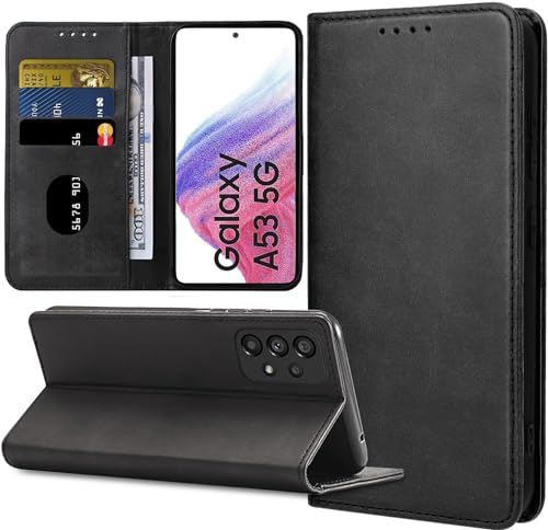 IBETEK Handyhülle für Samsung Galaxy A53 5G Hülle Leder [Standfunktion] [Kartenfach] für Samsung Galaxy A53 5G Hülle Klappbar Leder Flip Wallet Feste Case von IBETEK