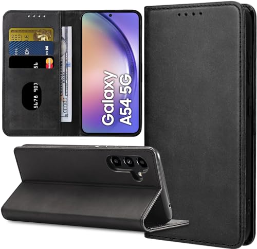 IBETEK Handyhülle für Samsung Galaxy A54 5G Hülle Leder [Standfunktion] [Kartenfach] für Samsung Galaxy A54 5G Hülle Klappbar Leder Flip Wallet Feste Case von IBETEK