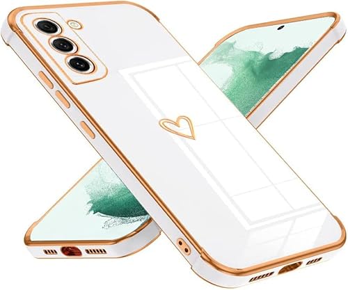 IBETEK Handyhülle für Samsung Galaxy S22 5G Hülle, Herz Muster Mädchen Galvanisierte Weich TPU Silikon Schutzhülle Ultra Dünn Case Stoßfeste Cover mit Kameraschutz für Samsung S22 5G Weiß IBETEK Handyhülle für Samsung Galaxy S22 5G Hülle, Herz Muster Mädchen Galvanisierte Weich TPU Silikon Schutzhülle Ultra Dünn Case Stoßfeste Cover mit Kameraschutz für Samsung S22 5G Weiß von IBETEK