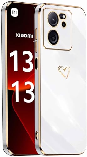 IBETEK Handyhülle für Xiaomi 13T/ 13T Pro Hülle, Herz Muster Mädchen Galvanisierte Weich TPU Silikon Schutzhülle Ultra Dünn Case Stoßfeste Cover mit Kameraschutz für Xiaomi 13T/ 13T Pro Weiß IBETEK Handyhülle für Xiaomi 13T/ 13T Pro Hülle, Herz Muster Mädchen Galvanisierte Weich TPU Silikon Schutzhülle Ultra Dünn Case Stoßfeste Cover mit Kameraschutz für Xiaomi 13T/ 13T Pro Weiß von IBETEK